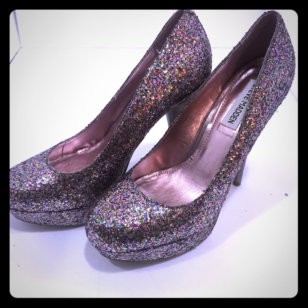 Rainbow glitter heels